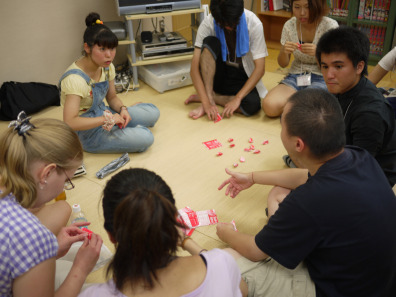 students making cranes