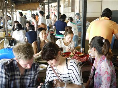 Japanese language school beach barbecue