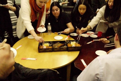 Students eating