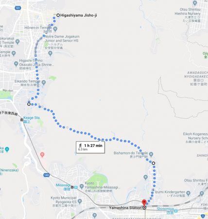 map of kyoto temple walk
