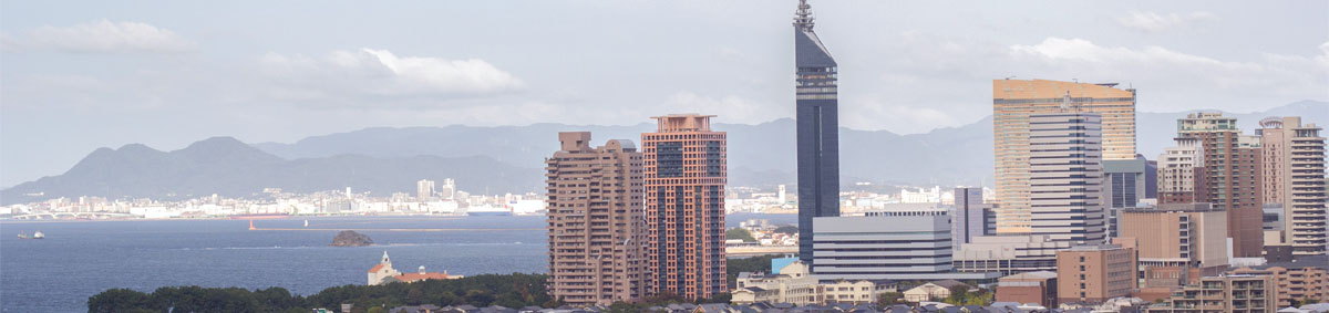 building and sea of Fukuoka city